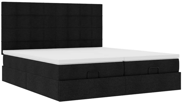 vidaXL Ottoman-Bett mit Matratzen Schwarz 180x200 cm Stoff 3313694 Bild 5