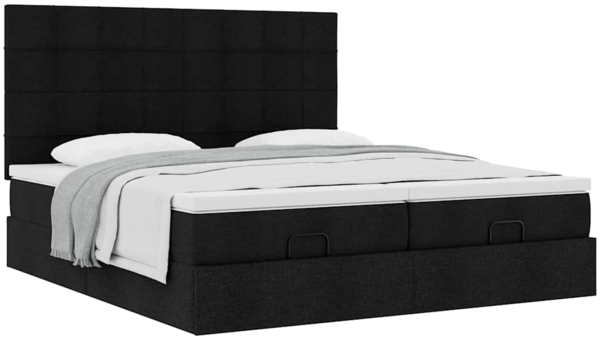 vidaXL Ottoman-Bett mit Matratzen Schwarz 180x200 cm Stoff 3313694 Bild 4