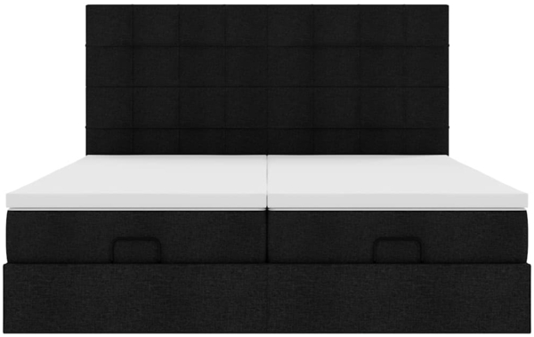 vidaXL Ottoman-Bett mit Matratzen Schwarz 180x200 cm Stoff 3313694 Bild 6