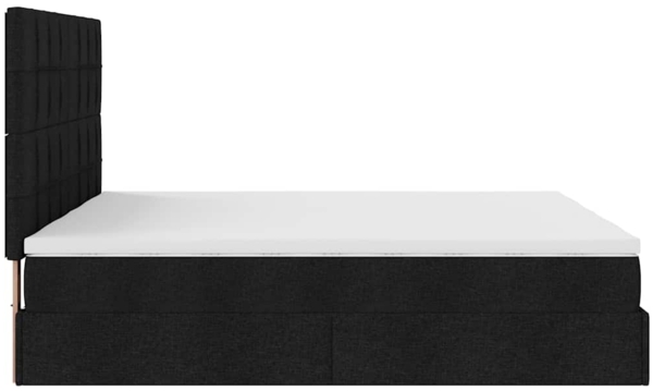 vidaXL Ottoman-Bett mit Matratzen Schwarz 180x200 cm Stoff 3313694 Bild 7