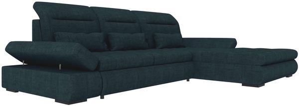 Ecksofa Ares L Form aus Samtstoff - Samtstoff - dunkelblau - Rechts