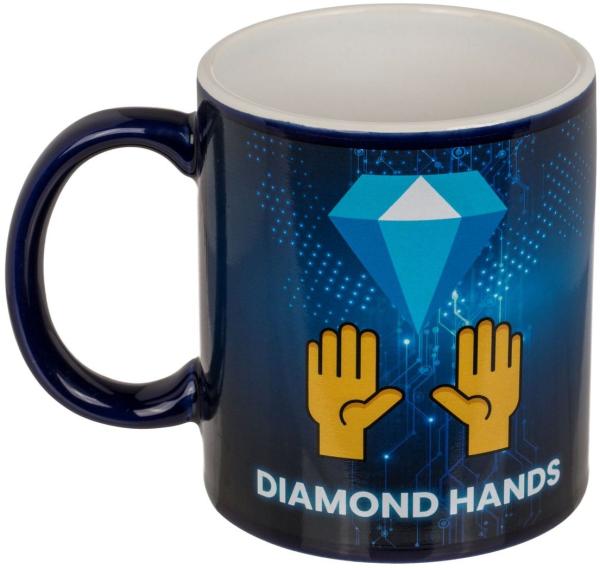 "Diamond Hands" Tasse im Krypto und Trading Design 300ml inkl. Geschenkkarton