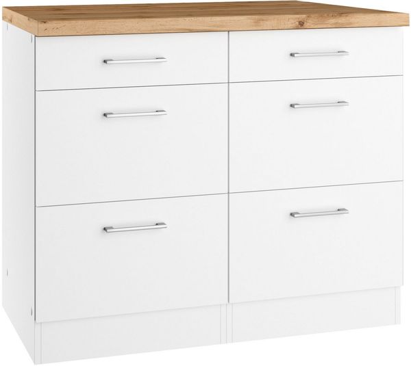 KOCHSTATION Unterschrank KS-Milan Auszugschrank 100 cm, matte oder hochglänzende Fronten