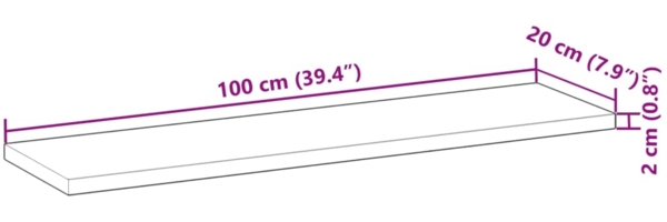 vidaXL Tischplatte 100x20x2 cm Rechteckig Massivholz Akazie 4008733 Bild 8