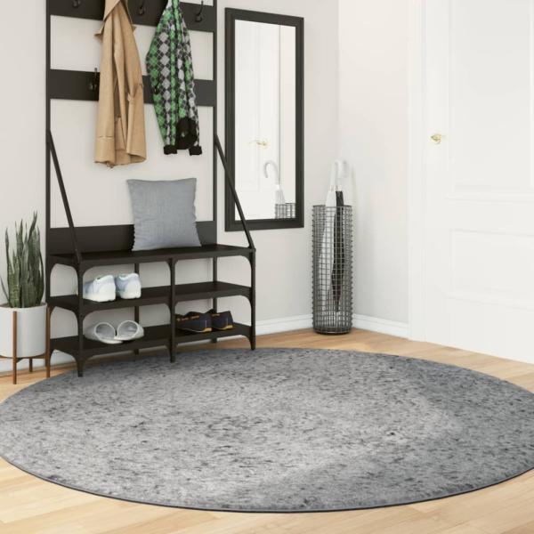 vidaXL Shaggy-Teppich PAMPLONA Hochflor Modern Grau Ø 200 cm 375269