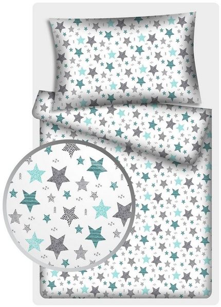 KiGATEX Kinderbettwäsche Stars Vario, 100% Baumwolle, 40x60 cm/100x135 cm