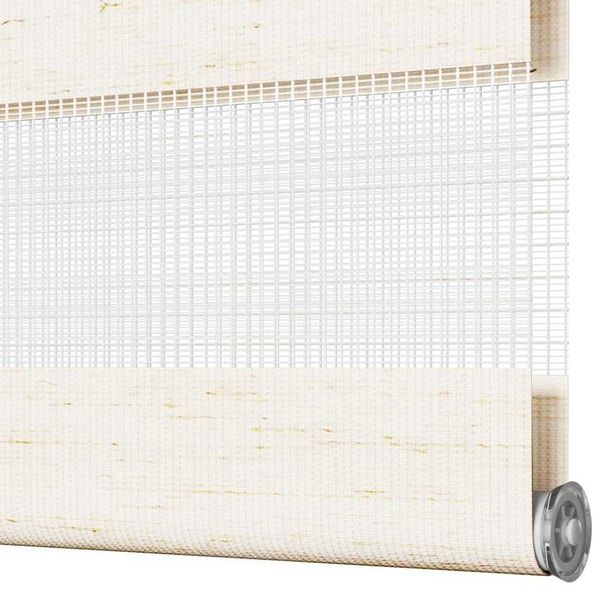 vidaXL Doppelrollo Marmorbeige 120x150cm Stoffbreite 115,9 cm Polyester 4014655 Bild 12