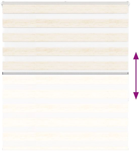 vidaXL Doppelrollo Marmorbeige 120x150cm Stoffbreite 115,9 cm Polyester 4014655 Bild 5