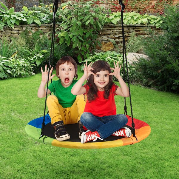 Nestschaukel Gartenschaukel Outdoor Kinderschaukel bis 150 kg Farbig/Grün-Bunt