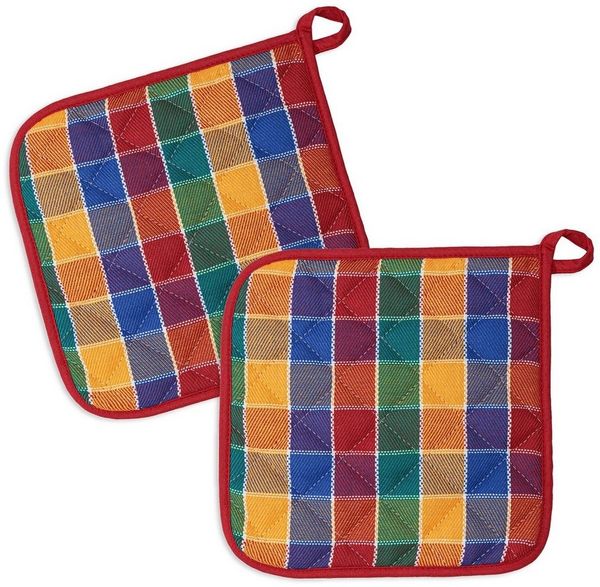 Kracht Topflappen Trockenperle, (Set, 2-tlg, 2-teilig), 2er Set Topflappen, wattiert, ca. 22x22 cm