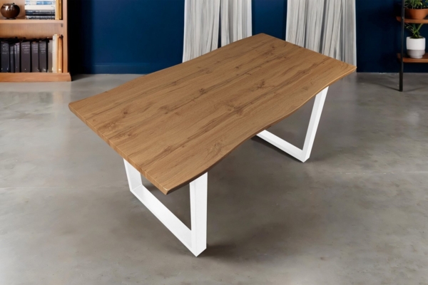 SAM® Esstisch Thoran, Holz-Optik Wildeiche, U-Metallgestell, Baumkante