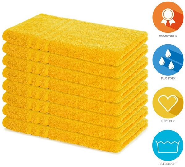 Lavea Handtuch Set Frottierserie Elena, 100% Baumwolle (Set, 8-St), 500 g/m² Frottier, uni & zweifarbig, weich & saugstark, pflegeleicht