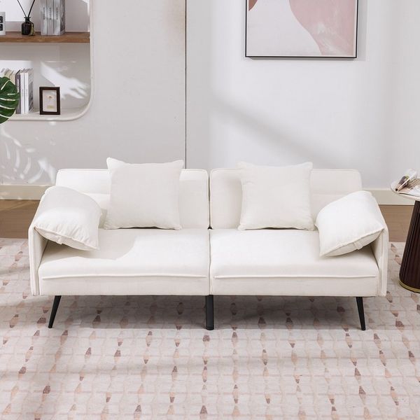 MODFU Schlafsofa Persönliche Relax-Station in kuscheligem Stoffbezug, Mit stufenlos verstellbarer Rückenlehne für jede Position 1 Teile, Kompakte 167,5x73x70 cm als vielseitiger Sessel oder Liege