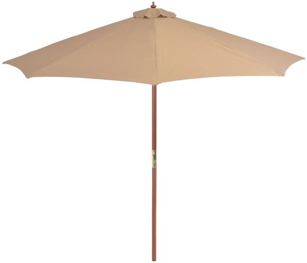 Sonnenschirm, Terrassenschirm mit Holz-Mast 300 cm Taupe