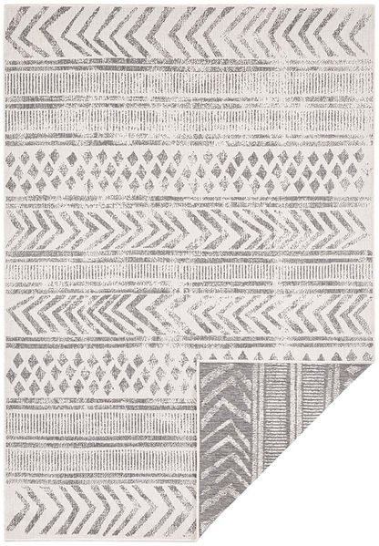 In- & Outdoor Wendeteppich Biri Grau Creme - 80x250x0,5cm