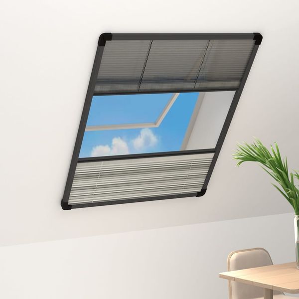 vidaXL Insektenschutz-Plissee für Fenster Alu 80x120 cm mit Jalousie 148684