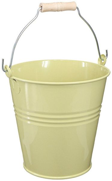 Viana Übertopf Eimer Metall Blumentopf Übertopf Grüngelb 26x22,5x23cm Landhaus-Stil