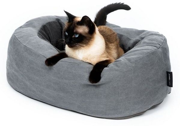 LucyBalu Tierbett DINGHY Katzenbett waschbar, Katzen Schlafplatz, Katzenkissen