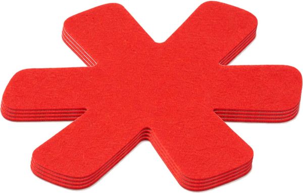 Koopman Pfannenschoner Bunt KLEIN Ø 18cm 10 er Set, Zubehör für Pfannen, Topf, 10-tlg, Polyester, 3 Farben, 0,2cm Stärke, 6-armig, Ø18cm