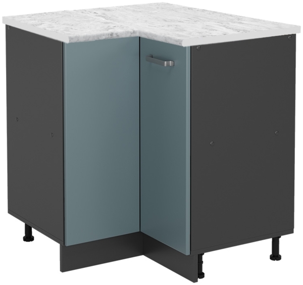 Eckunterschrank R-Line Blau-Grau 75.6 cm AP Marmor Vicco