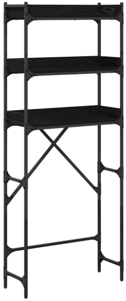 vidaXL Waschmaschinenregal Schwarz 0ak 67 x 25 x 163 cm Holzwerkstoff 883552