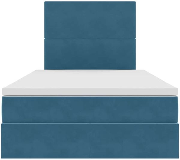 vidaXL Aufbewahrungsbett mit Matratze Dunkelblau 120 x 200 cm Samt 3371965 Bild 7