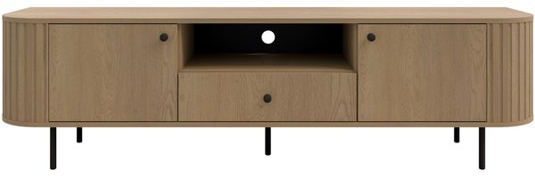 AX LIVING TV-Schrank Halay Eiche Cremona, 2 Türen & 1 Schublade Moderne Rillenstruktur 180,6 cm