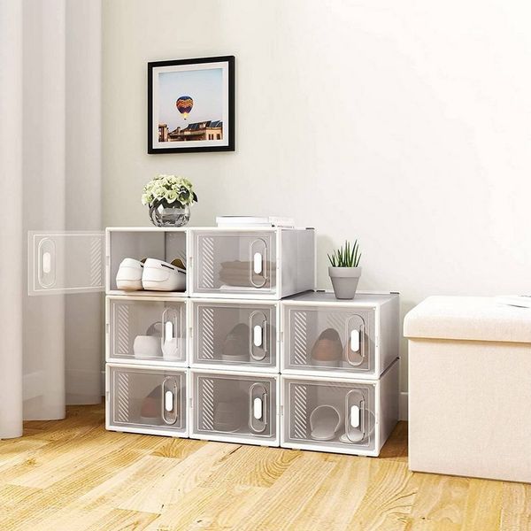 Woltu Schuhbox (18 St), mit Magnetverschluss DIY Steckregal aus Kunststoff