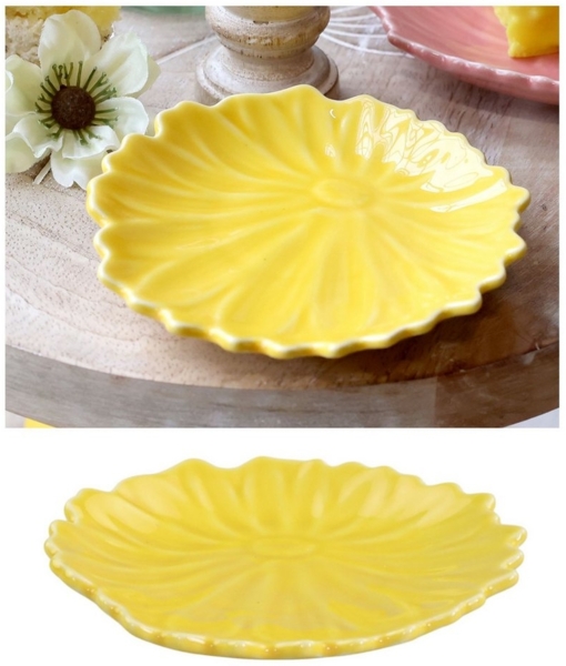 Chic Antique - Teller Kuchenteller Tablett Schale Seerose D 10cm Gelb 61091504