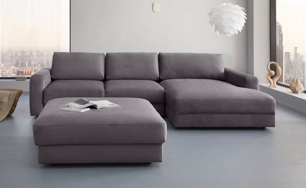 Places of Style Ecksofa Bloomfield, bequem und elegant, OTTOs Choice, Breite 303cm, L-Form, wahlweise mit Bettfunktion und Bettkasten