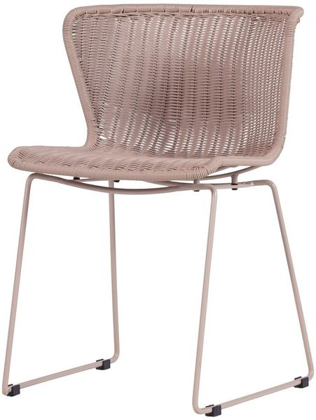 2er-Set Gartenstuhl Wings - Metall & Poly-Rattan, Sand