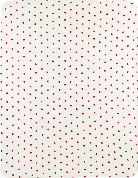 Meyco Spannbettlaken - Sweet Heart - White/Red - 7