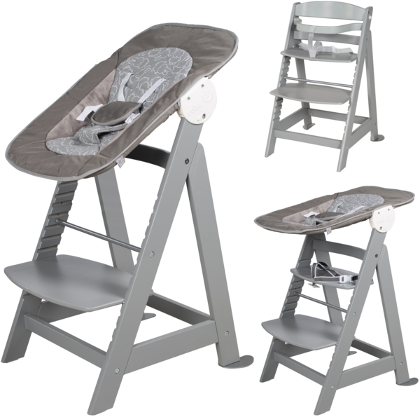 roba Treppenhochstuhl 'Born Up' - Set 2 in 1 - 'miffy®' - mit Liegefunktion - ab Geburt - Taupe