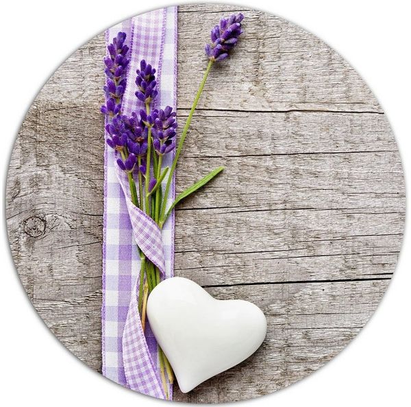 matches21 HOME & HOBBY Platzset Abwaschbare Tischsets 4er Set Lavendel Holz-Optik rund, (4-St), Platzsets als Tisch-Untersetzer und Tisch-Deko für Esstisch Teller