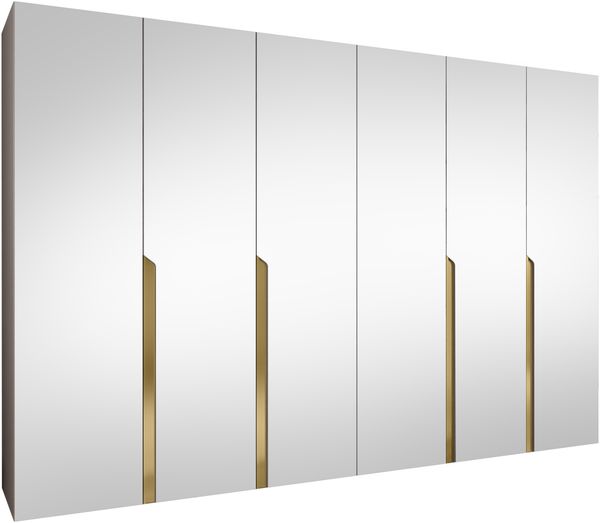 Kleiderschrank Veluna III 300 (Farbe: Cashmere / Cashmere + Gold)