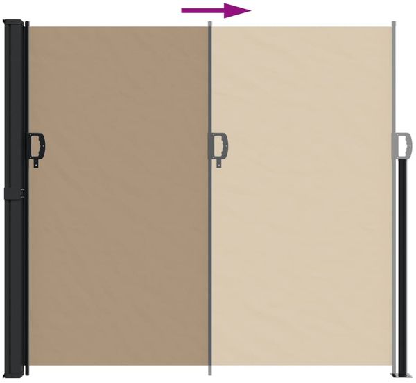 vidaXL Seitenmarkise Ausziehbar Taupe 180x300 cm 4004349 Bild 5