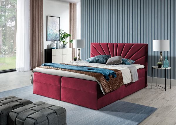 Boxspringbett CARERRA 120x200 cm Weinrot