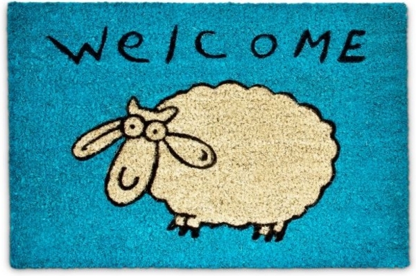 Fußmatte Kokos WELCOME Schaf blau 10017712