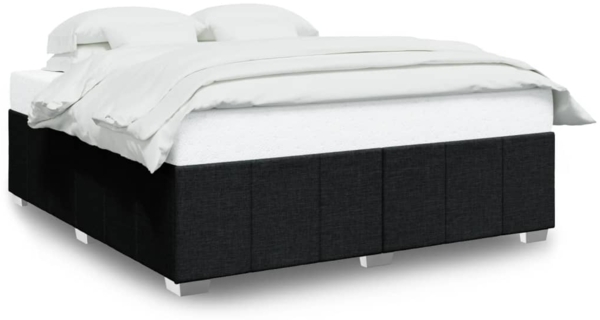 Bettgestell ohne Matratze, ohne Kopfteil, Stoff, Schwarz, 180x200 cm