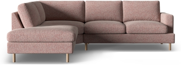 Micadoni Symmetrisches Ecksofa Aliya 4-Sitzer Links Strukturierter Stoff Rosa Melange