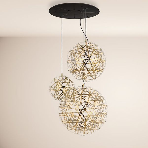 s.luce Atom XL Hängeleuchten-Kombination Modular Gold 30/50/70