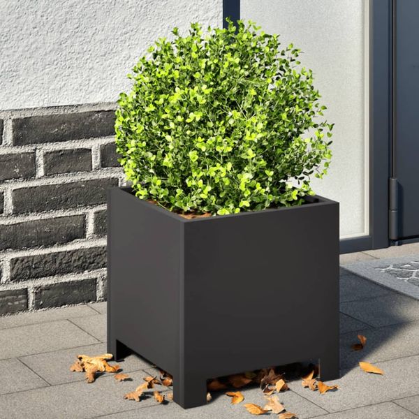 vidaXL Pflanzkübel Schwarz 30x30x30 Stahl 851185
