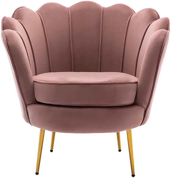 Vente-unique - DANDELION Sessel SamtStoff Puderrosa - B 75 cm x H 76,5 cm x L 78 cm