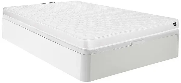 Vente-unique - DANAE Mattress and bed base set StoffHolz, Platte Weiß - B 120 cm x H 15 cm30 cm x L 200 cm