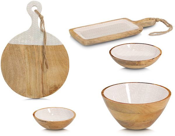 ZELLER 25696 Schale BEIGE, Mangoholz, ca. Ø 25 x 6 cm Bild 4