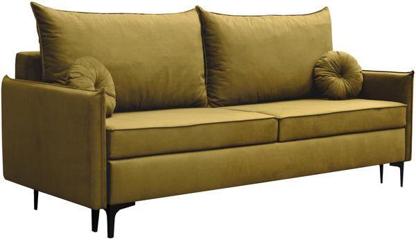 Mirjan24 'Cesechi' Schlafsofa mit Bettkasten, Kissen mit Reißverschluss, 101 x 216 x 96 cm, Gelb