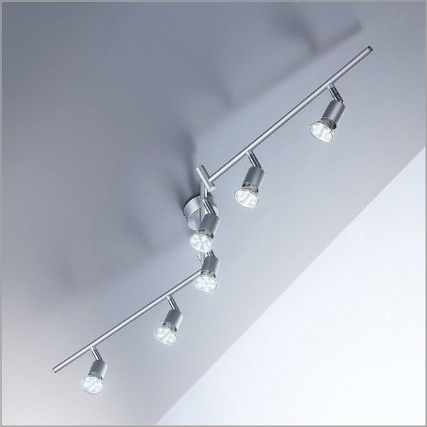 B. K. Licht - LED Deckenlampe schwenkbar, warmweiße Lichtfarbe, GU10 Fassung, LED Deckenleuchte, LED Lampe, Wohnzimmerlampe, Schlafzimmerlampe, Küchenlampe, Deckenstrahler, 120,4x12 cm, Titanfarbig