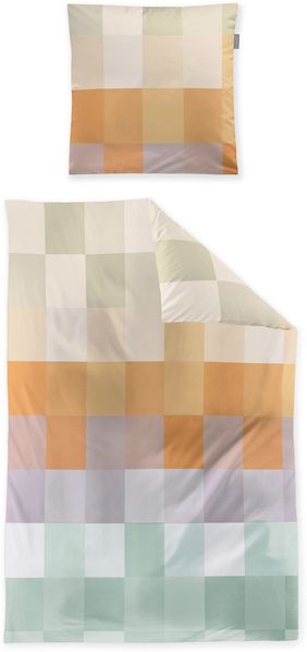 Irisette Wave Mako-Satin Bettwäsche 155x220 Karo kariert multi natur bunt 8695-90
