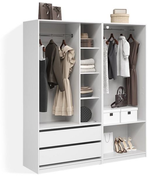 Livinity® Kleiderschrank Trento, Weiß, 2er Set (2-St)