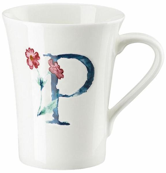 Hutschenreuther Flower Alphabet Becher mit Henkel - P, Bone China, Primula, 400 ml, 02048-727395-15505